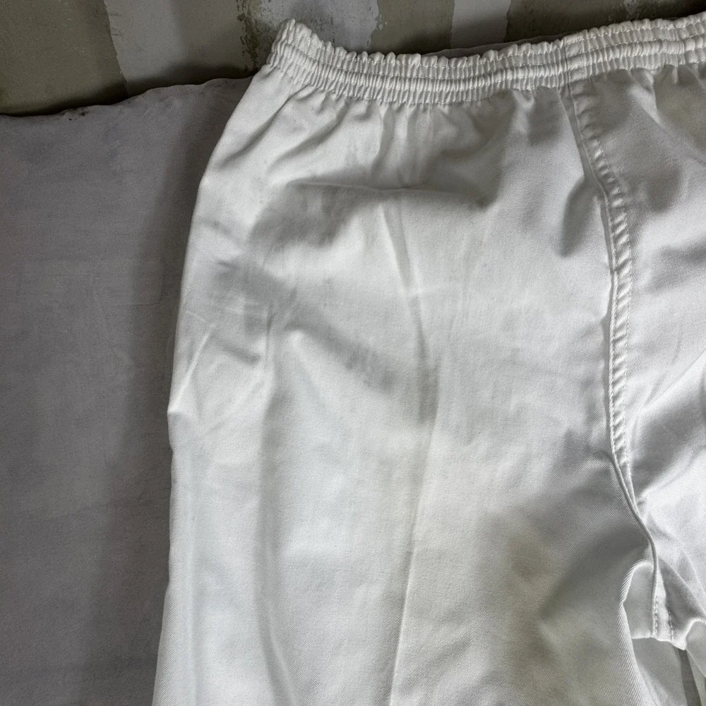 Dickies Track Pants Men 34W White Regular Fit Flat Front Elastic Waisted Pull On